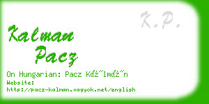 kalman pacz business card